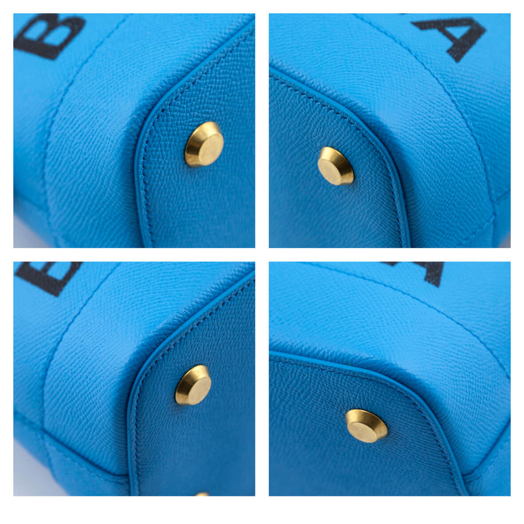 Balenciaga Bleu Turquoise Grained Calfskin S Ville Top Handle Bag