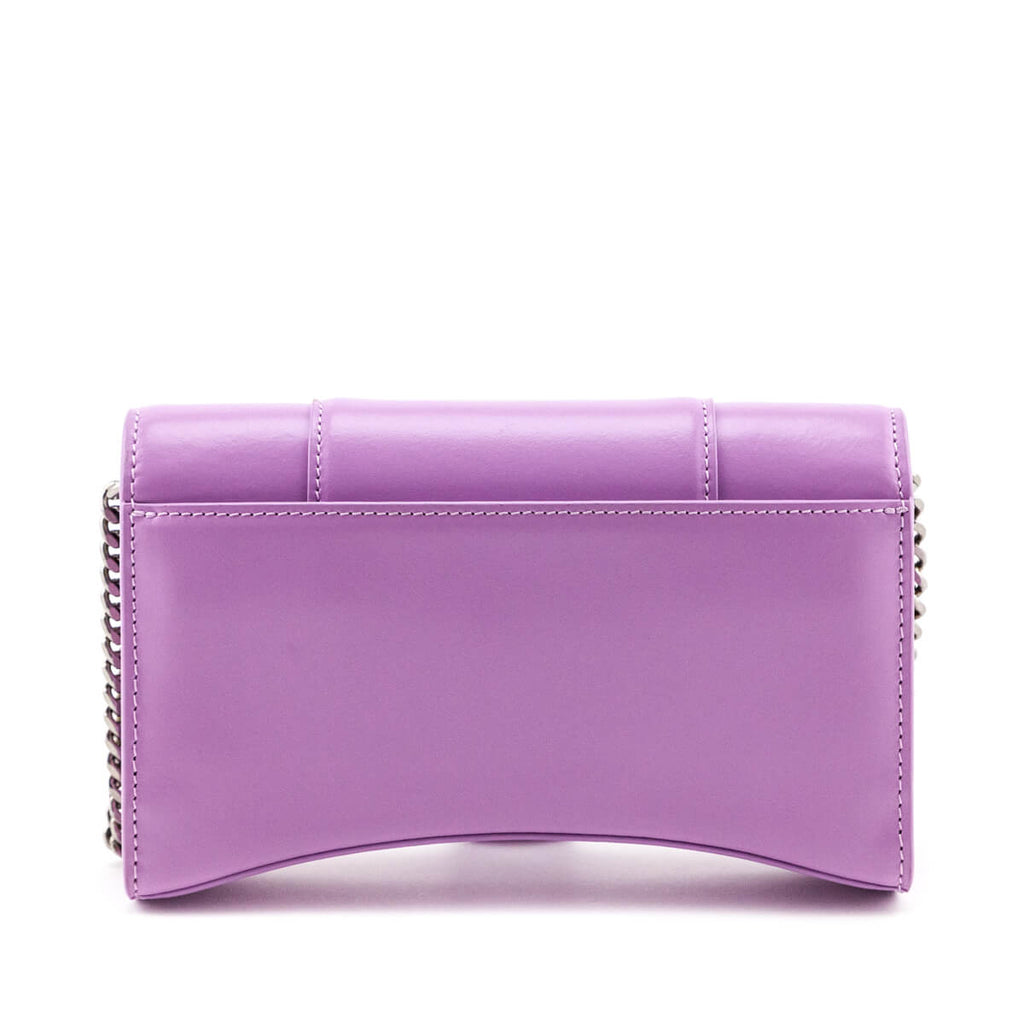 Balenciaga Lilac Calfskin Hourglass Wallet On Chain