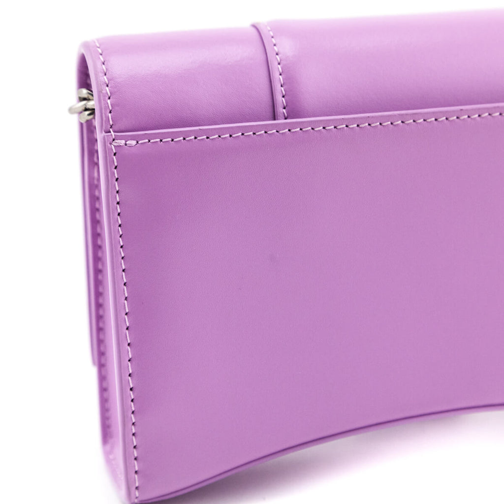 Balenciaga Lilac Calfskin Hourglass Wallet On Chain