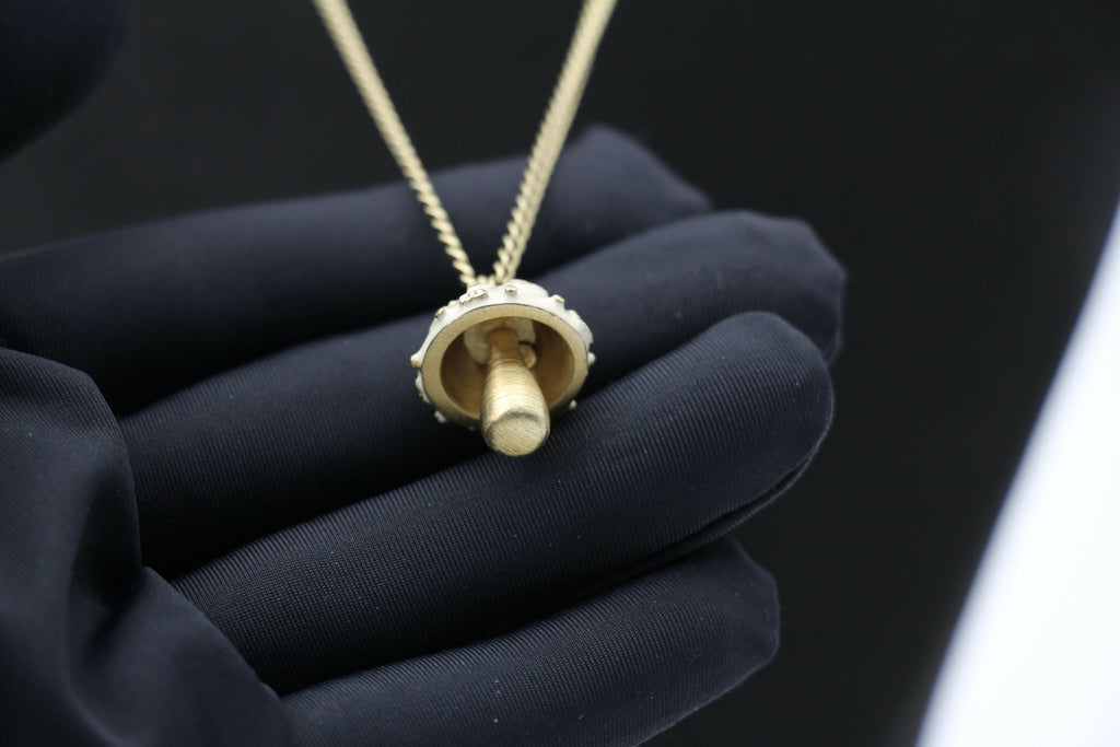 Chanel Vintage 03S Metal White Mushroom Necklace
