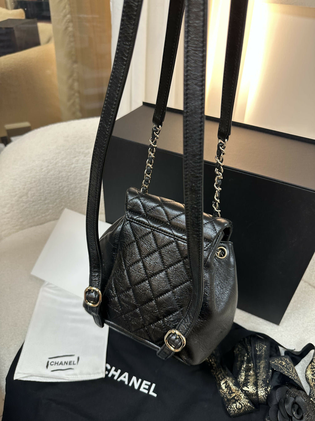 Chanel 22c Shiny Calfskin Backpack
