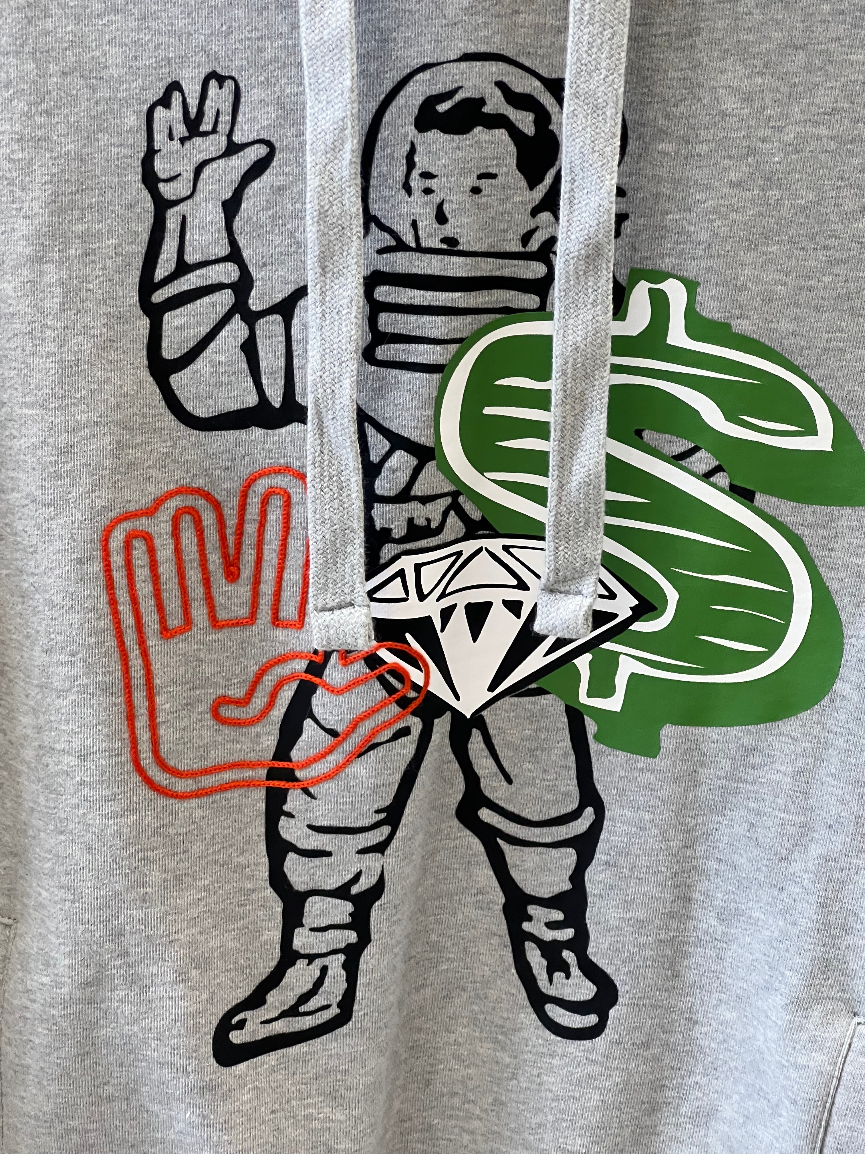 BILLIONAIRE BOYS CLUB BB ICON HOODIE - HEATHER GREY