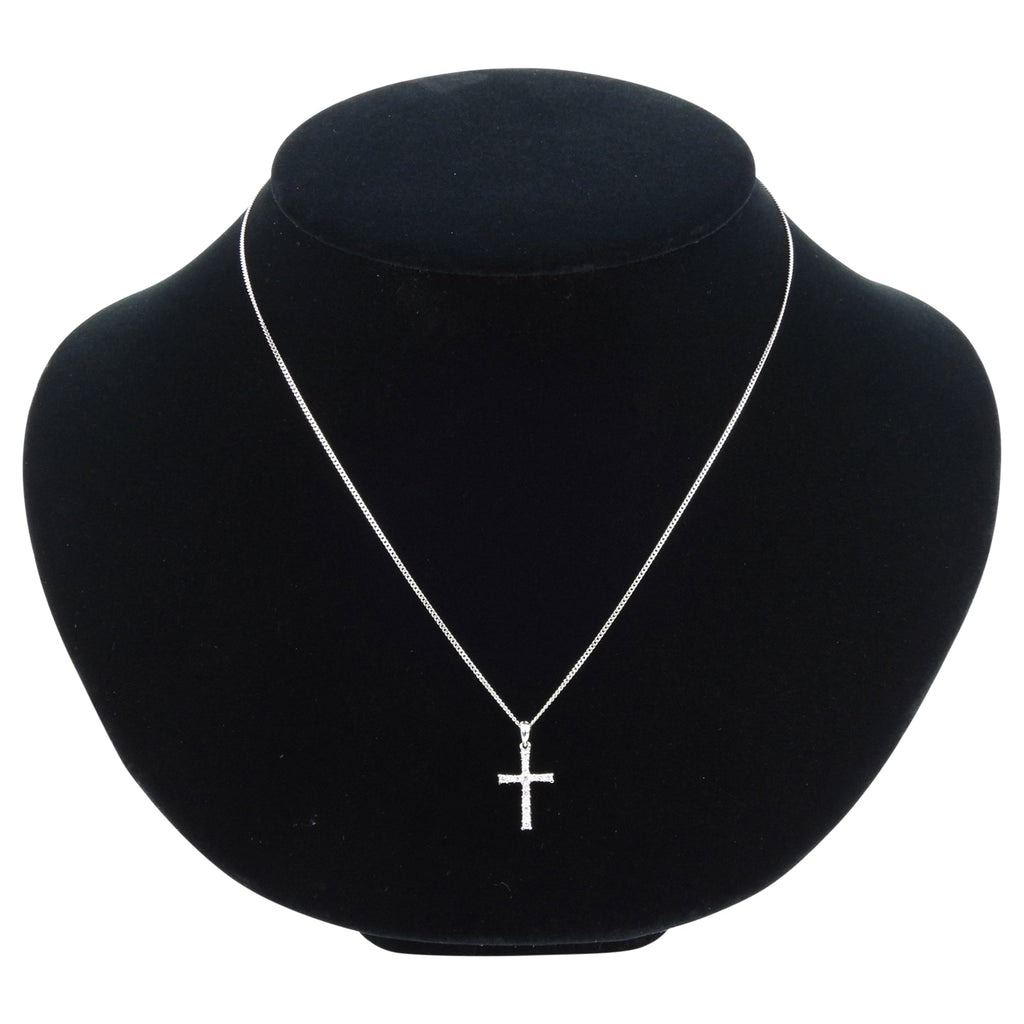 Birks White Gold and Diamond Cross Pendant on Chain