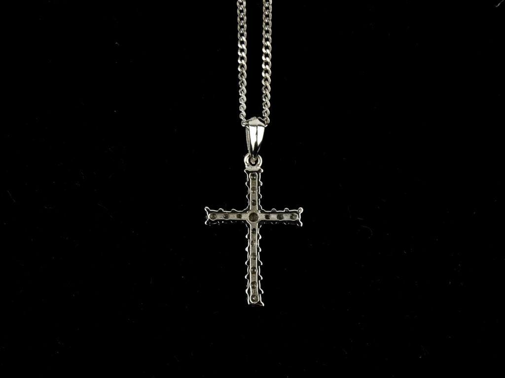 Birks White Gold and Diamond Cross Pendant on Chain