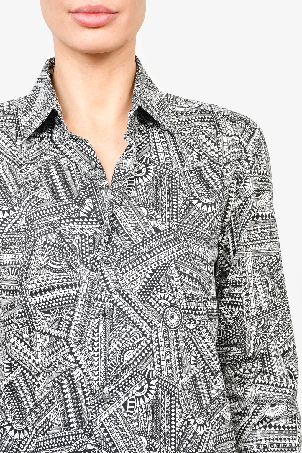 Boss Hugo Boss x Meissen Black/White Printed Button-Up Dress Shirt sz 15 US Mens