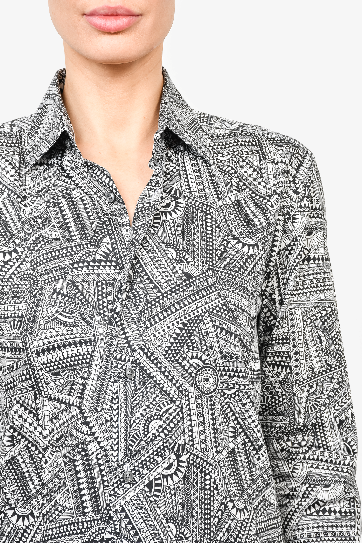 Boss Hugo Boss x Meissen Black/White Printed Button-Up Dress Shirt sz 15 US Mens