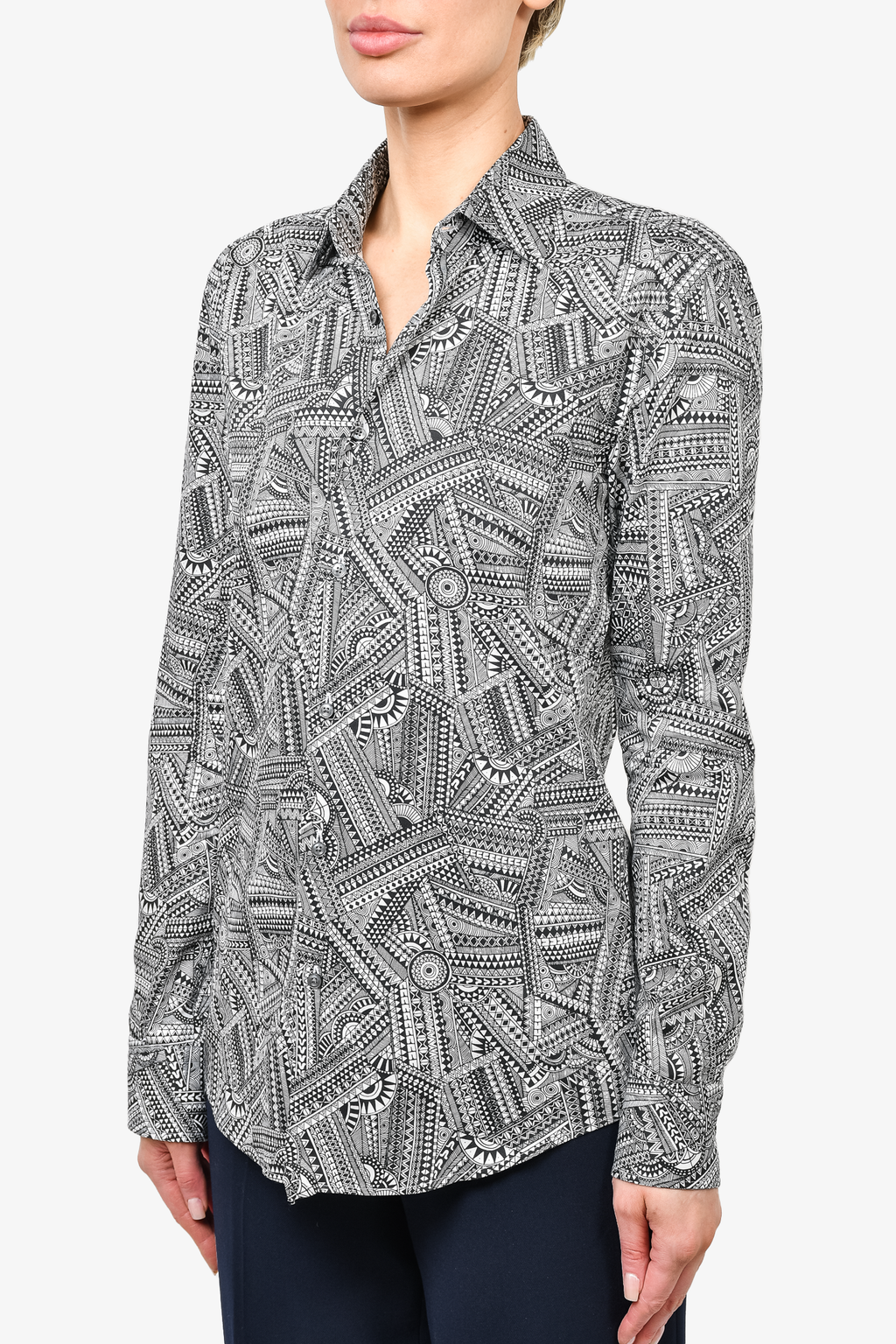 Boss Hugo Boss x Meissen Black/White Printed Button-Up Dress Shirt sz 15 US Mens
