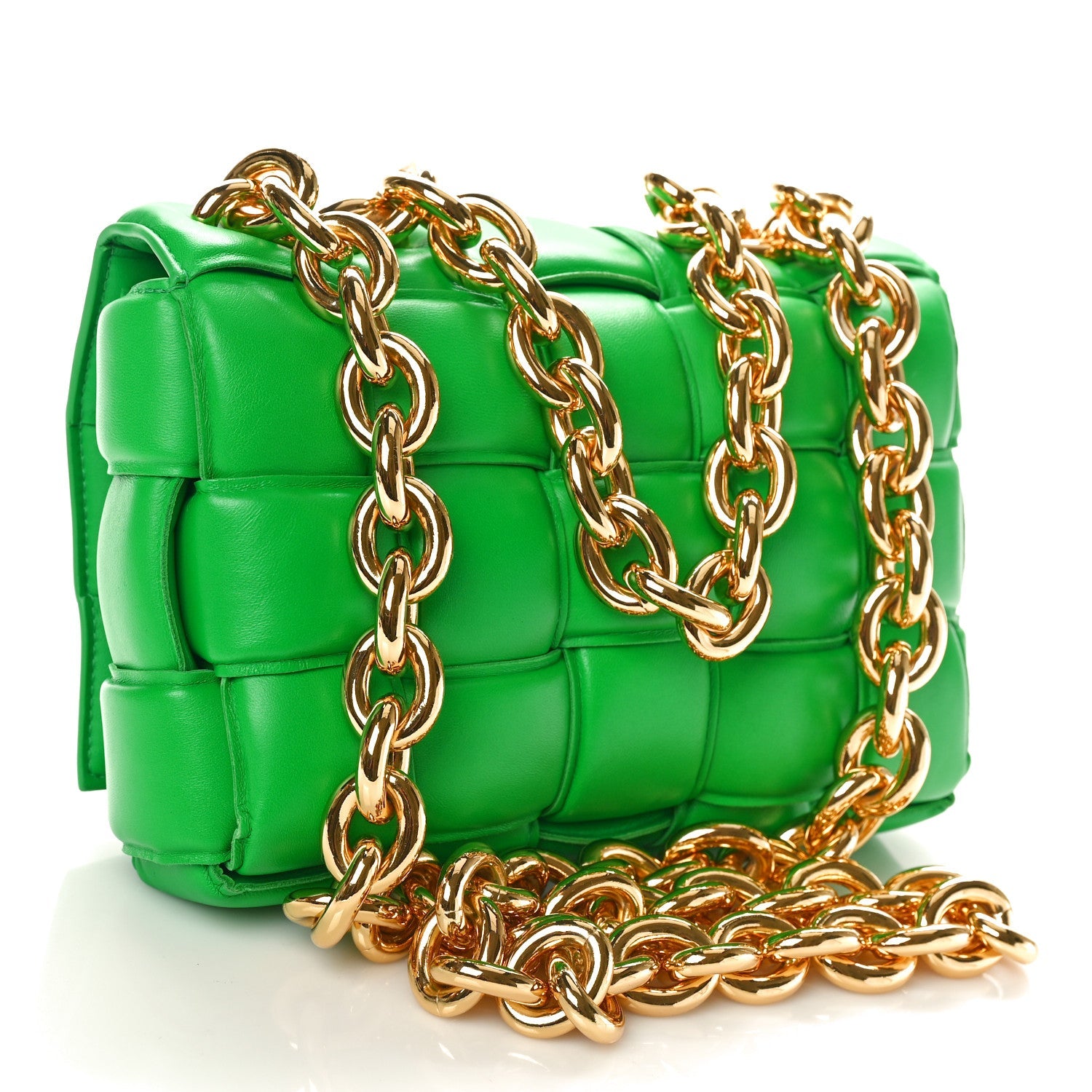 BOTTEGA VENETA LAMBSKIN MAXI INTRECCIATO PADDED CASSETTE CHAIN BAG