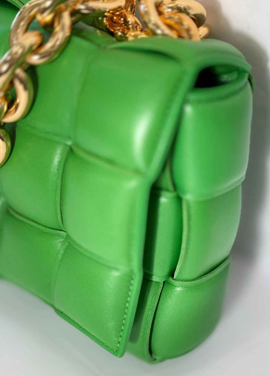 BOTTEGA VENETA LAMBSKIN MAXI INTRECCIATO PADDED CASSETTE CHAIN BAG