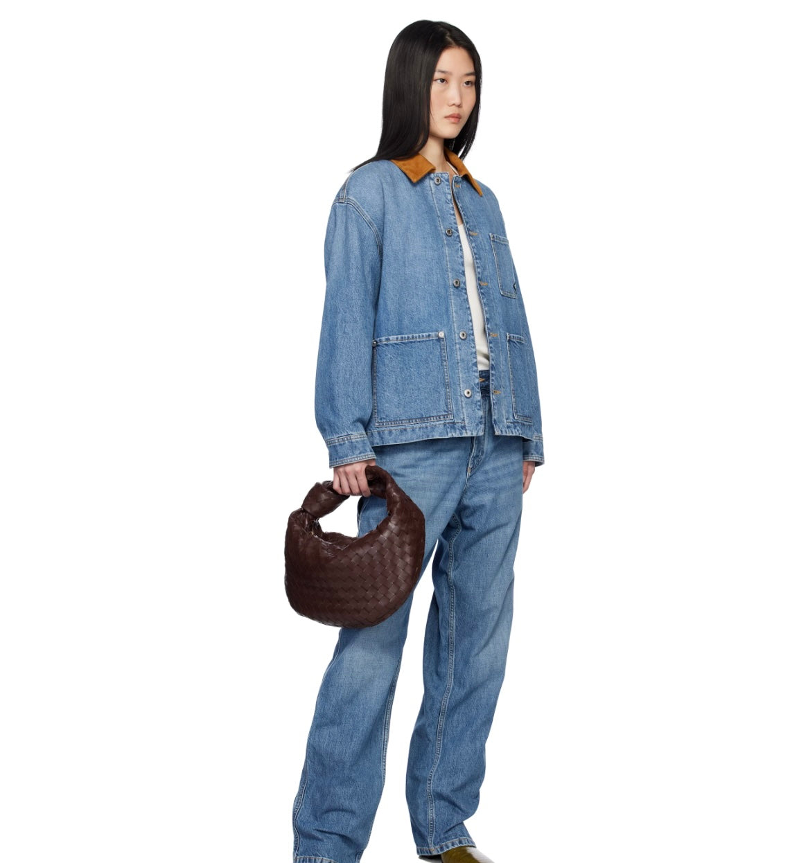 BOTTEGA VENETA INTRECCIATO JODIE LAMBSKIN LEATHER BAG