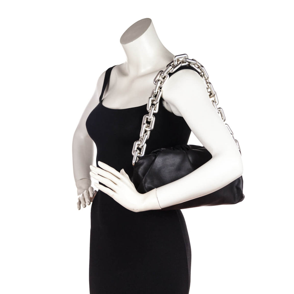 Bottega Veneta Black Calfskin Teen Chain Pouch