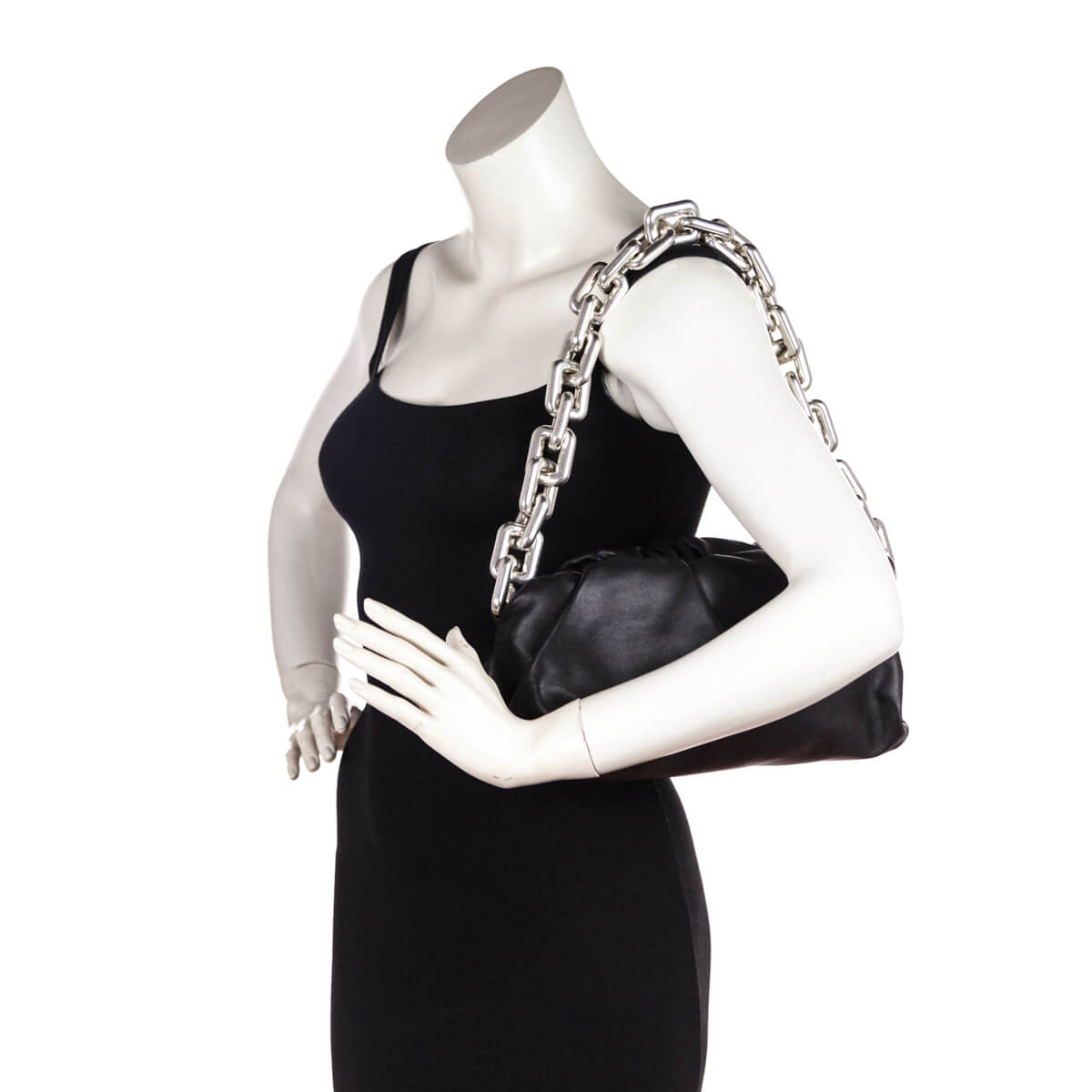 Bottega Veneta Black Calfskin Teen Chain Pouch