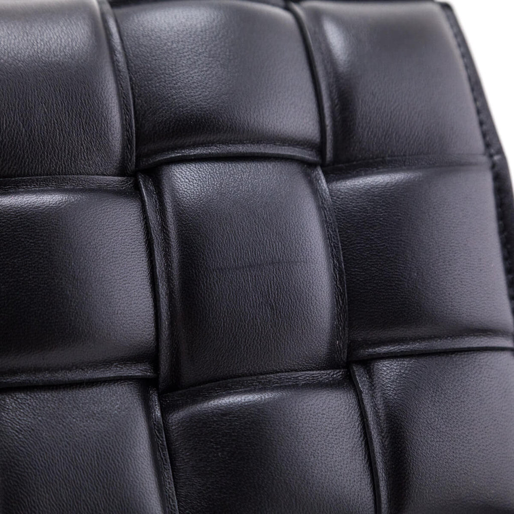 Bottega Veneta Black Lambskin Maxi Intreccio Padded Cassette Crossbody