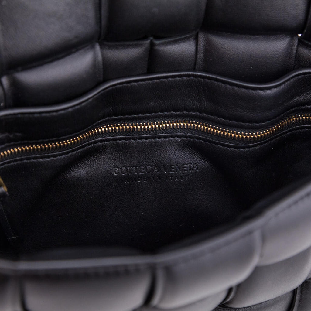 Bottega Veneta Black Lambskin Maxi Intreccio Padded Cassette Crossbody