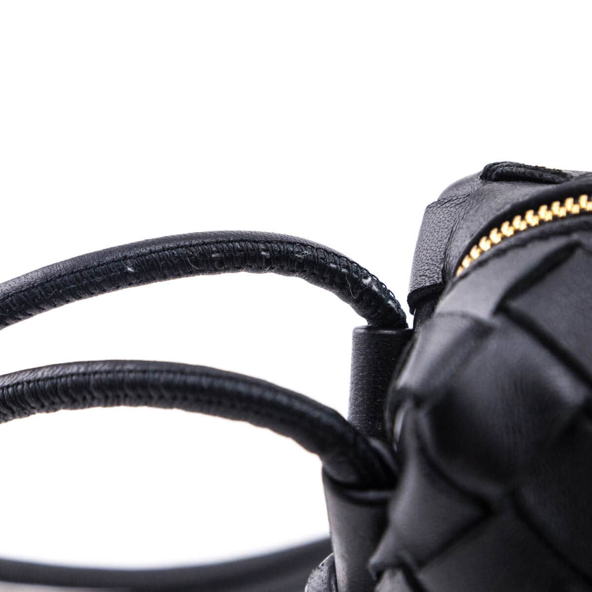 Bottega Veneta Black Nappa Calfskin Intrecciato Mini Loop Camera Bag