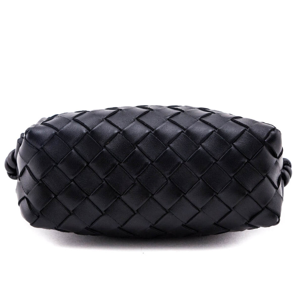 Bottega Veneta Black Nappa Calfskin Intrecciato Mini Loop Camera Bag