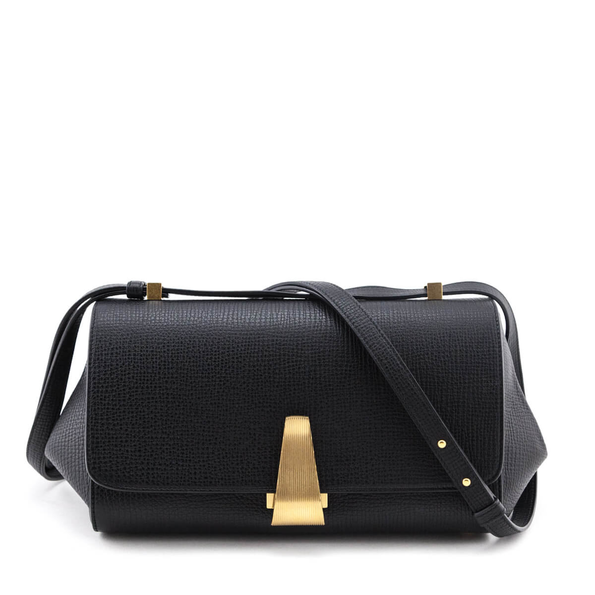 Bottega Veneta Black Textured Calfskin BV Angle Bag