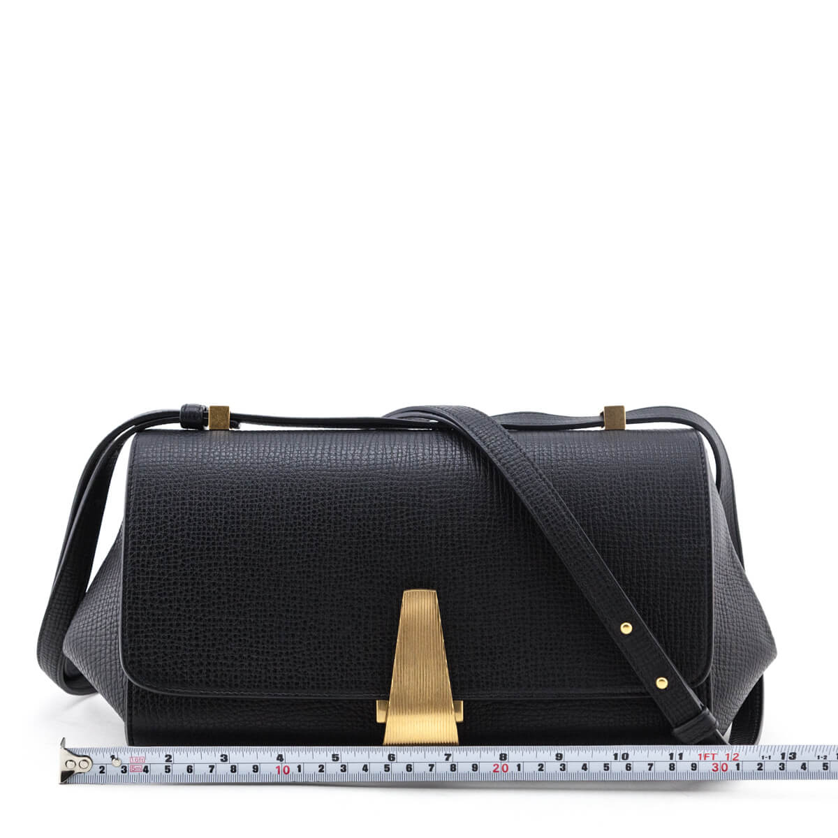 Bottega Veneta Black Textured Calfskin BV Angle Bag