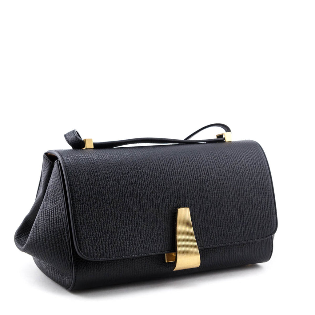 Bottega Veneta Black Textured Calfskin BV Angle Bag