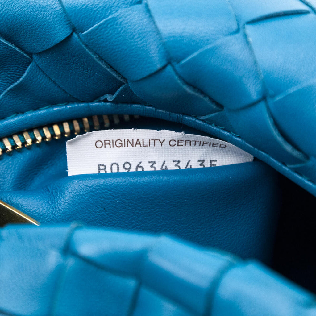 Bottega Veneta Blue Nappa Intrecciato Mini Jodie