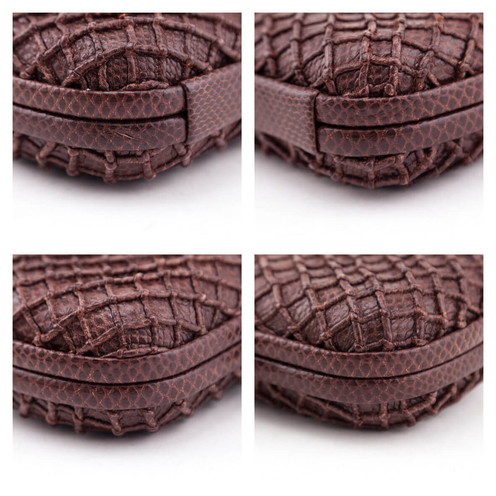 Bottega Veneta Burgundy Karung Intrecciato Knot Clutch