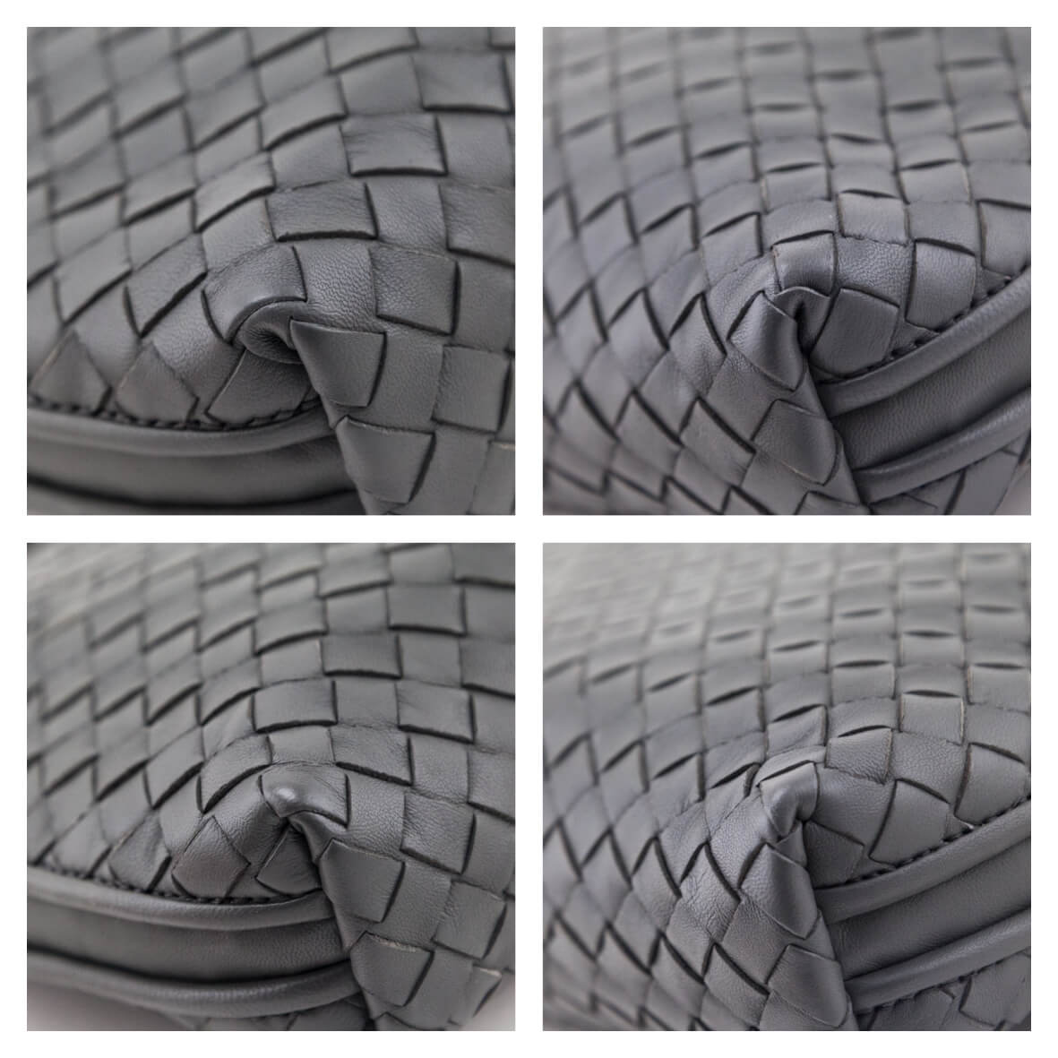 Bottega Veneta Gray Nappa Intrecciato Nodini Crossbody Messenger