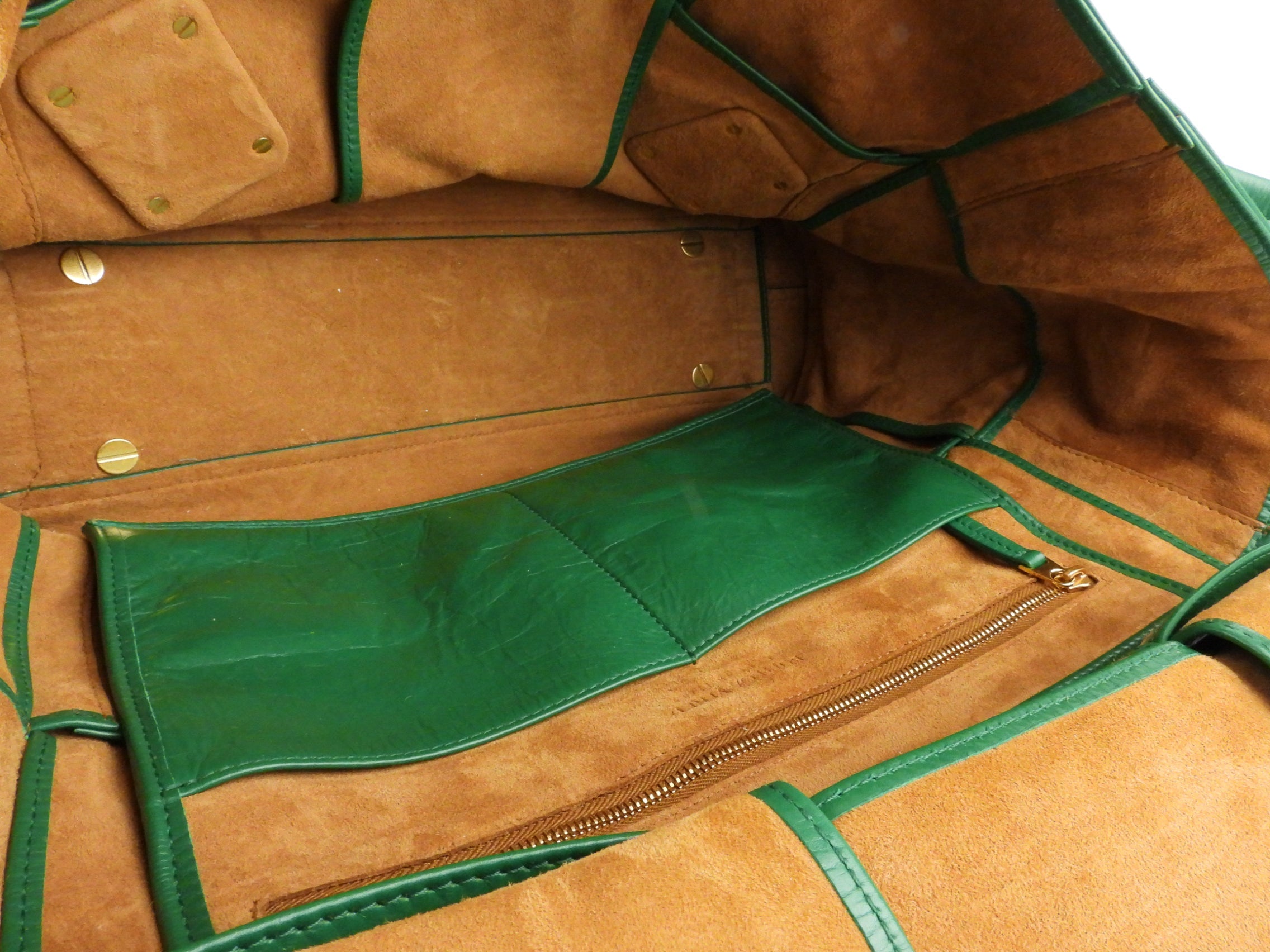 Bottega Veneta Green Maxi Intreccatio Glossed Leather Arco Slouch Tote