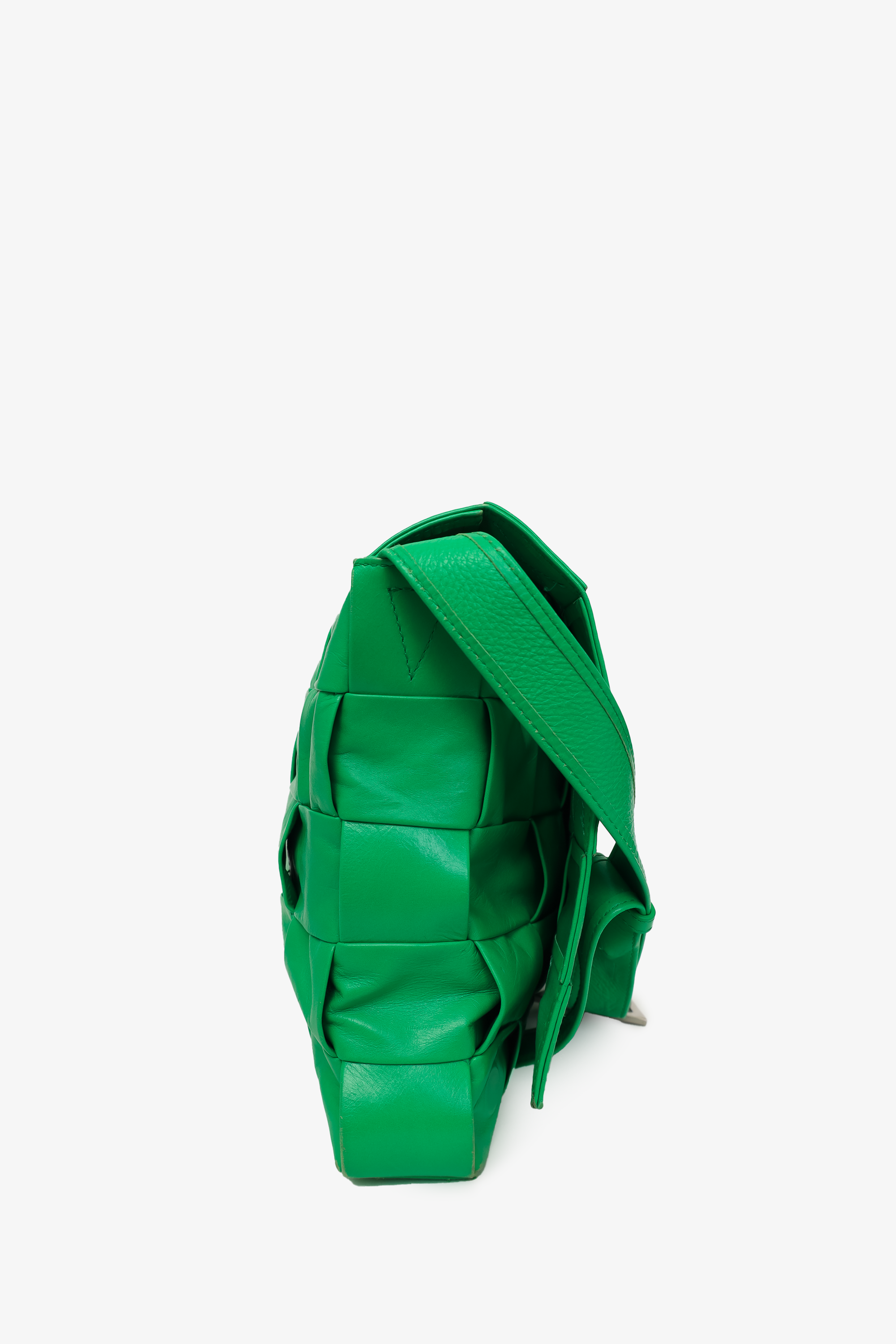 Bottega Veneta Green Maxi Intrecciato Cassette Crossbody Bag