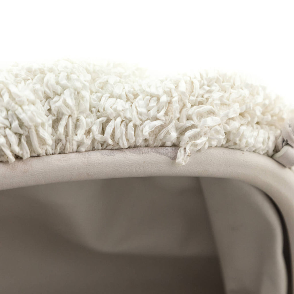 Bottega Veneta White Chalk Boucle Curly Raffia The Mini Pouch