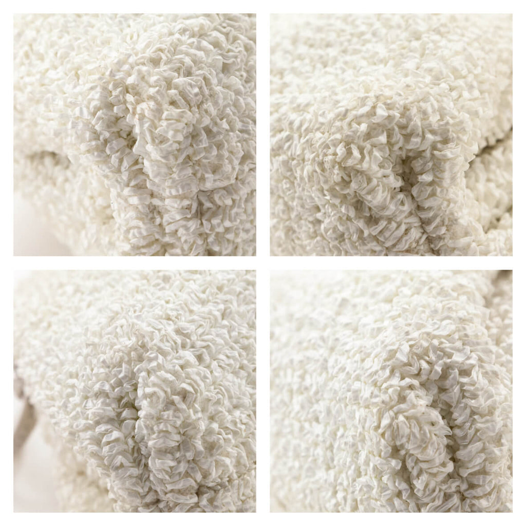 Bottega Veneta White Chalk Boucle Curly Raffia The Mini Pouch