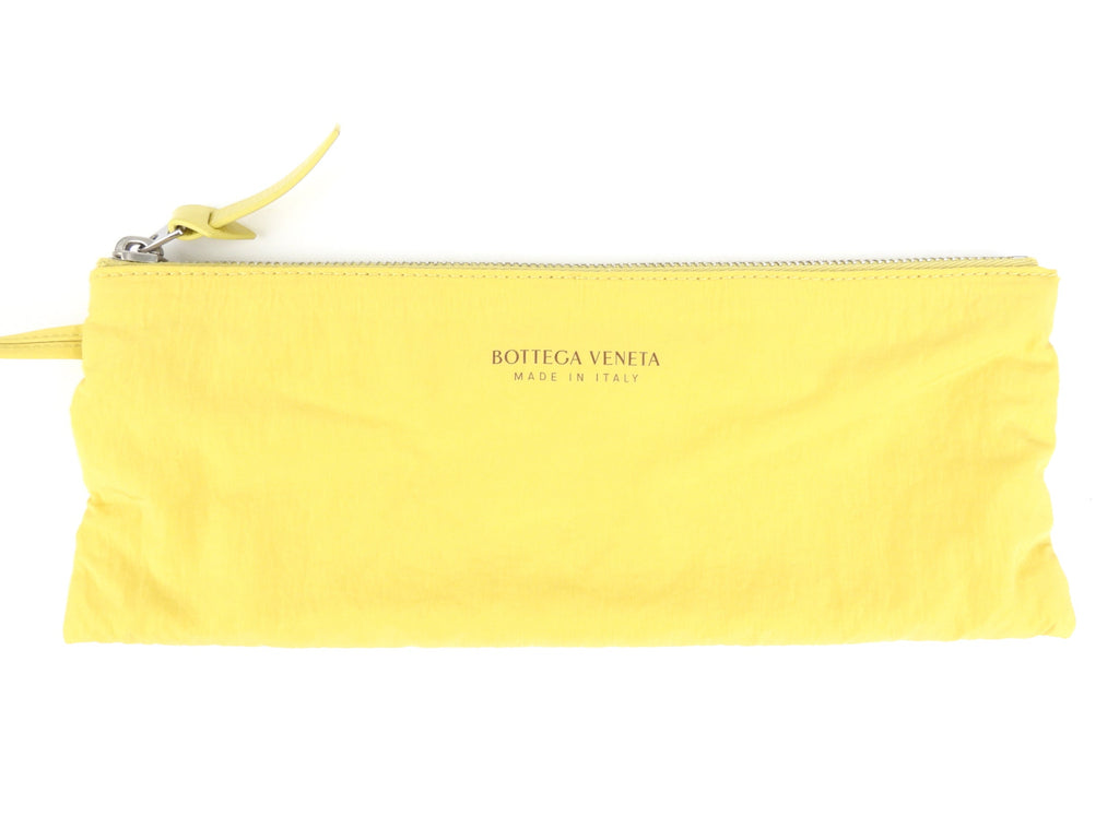 Bottega Veneta Yellow Shiny Leather Intrecciato Crossbody Shoulder Bag