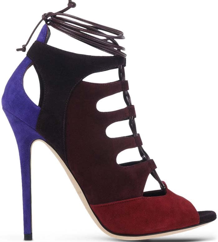 BRIAN ATWOOD LACE-UP PEEP TOE GLADIATOR HEELS SANDALS