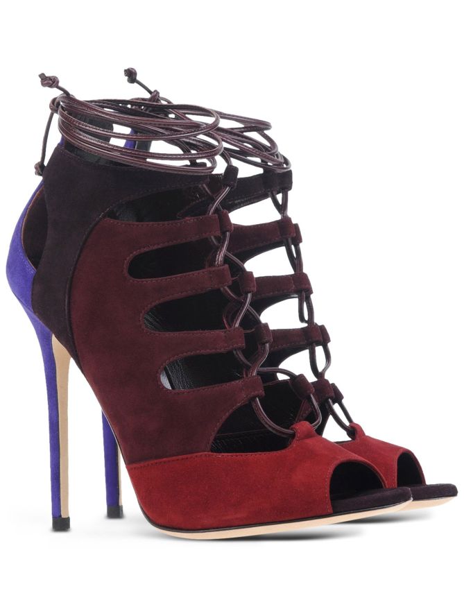 BRIAN ATWOOD LACE-UP PEEP TOE GLADIATOR HEELS SANDALS