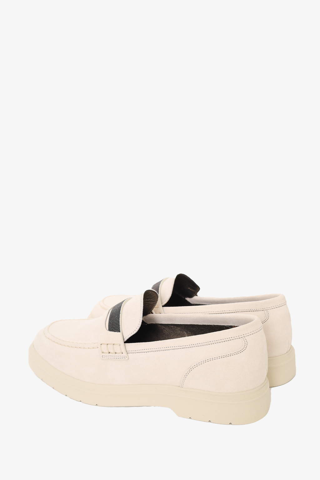 Brunello Cucinelli Beige Suede Penny Loafer Size 36.5