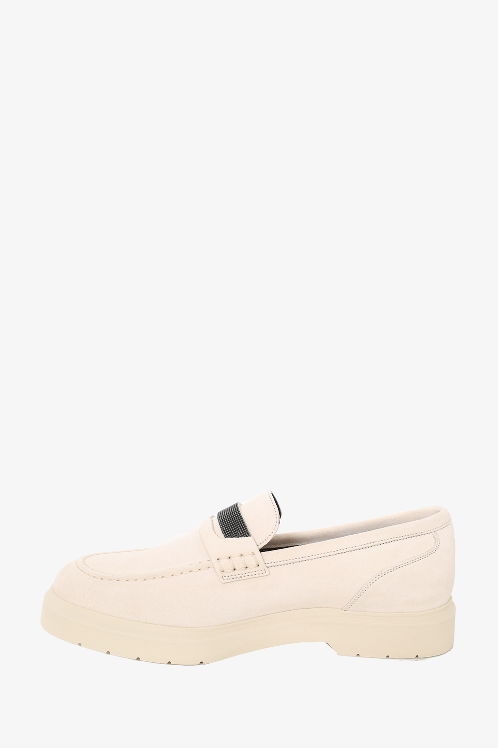 Brunello Cucinelli Beige Suede Penny Loafer Size 36.5