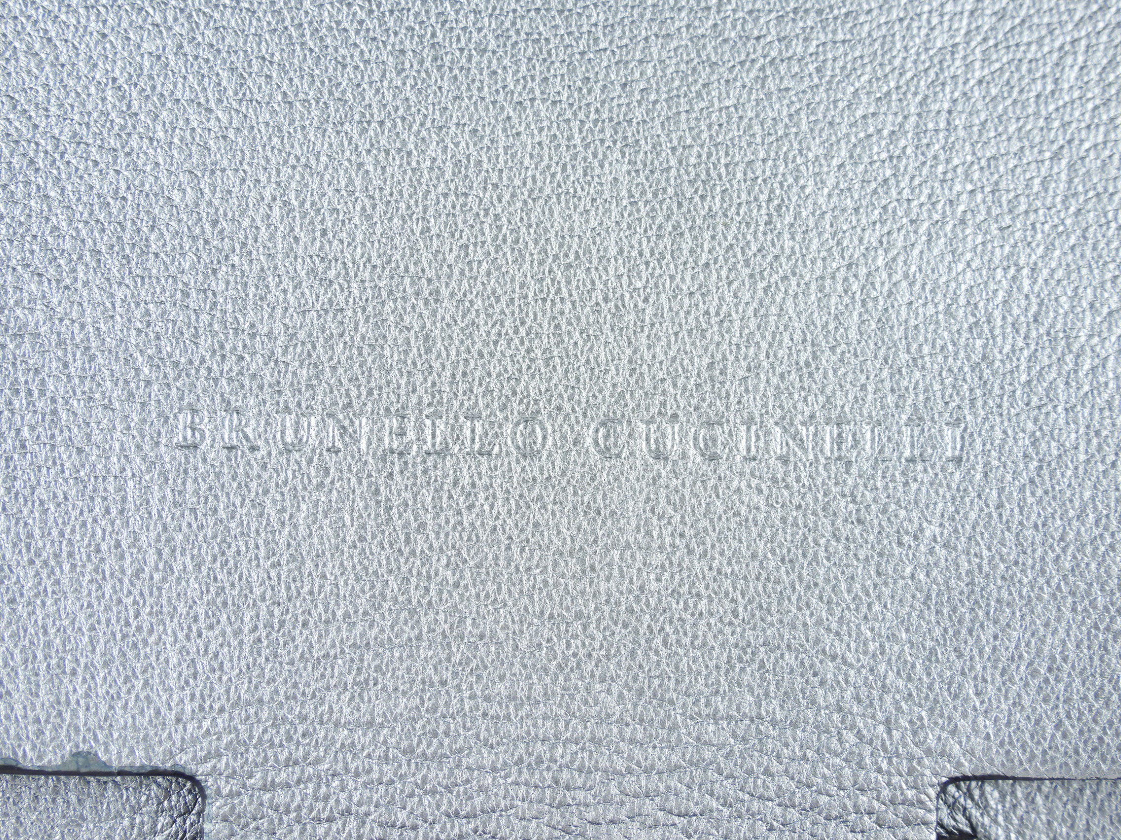 Brunello Cucinelli Pale Blue Metallic Leather Satchel Bag