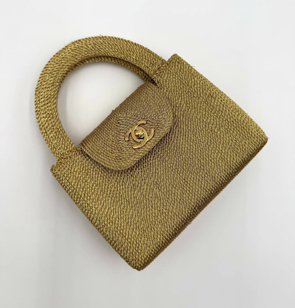Chanel 1998 Vintage Woven Top Handle Bag