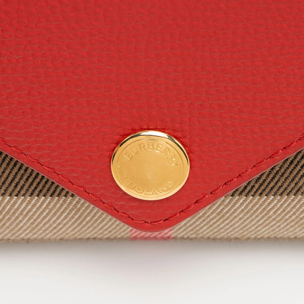 BURBERRY HALTON HILLS CHECK CANVAS & CALFSKIN LEATHER WALLET