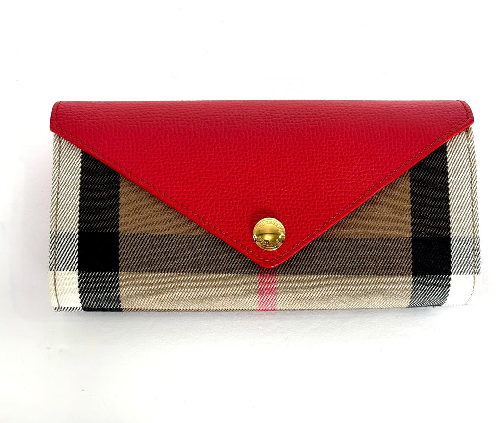 BURBERRY HALTON HILLS CHECK CANVAS & CALFSKIN LEATHER WALLET