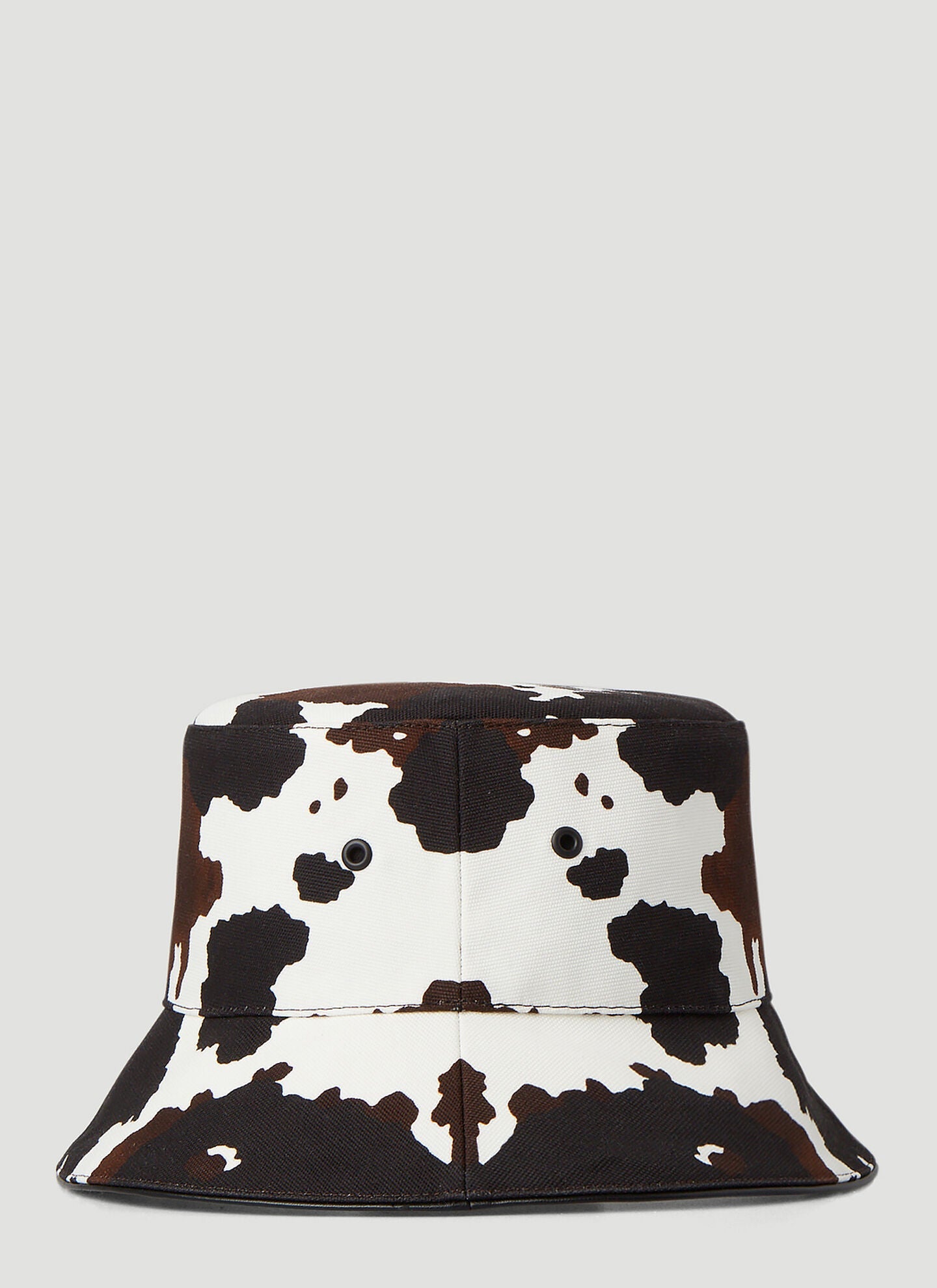 BURBERRY LOGO PATCH COW PRINT BUCKET HAT