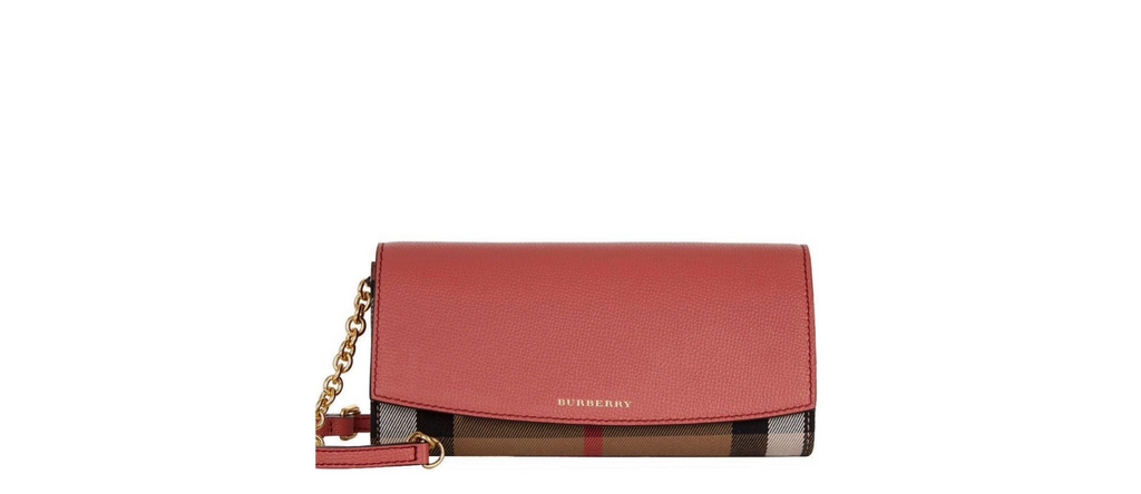 Burberry Wallet on Chain Cross Body Bag Cinnamon Red
