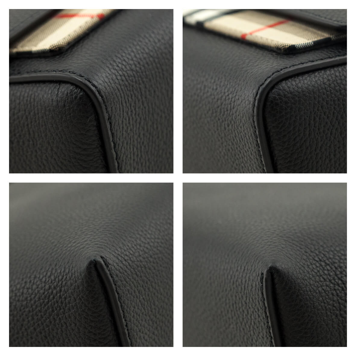 Burberry Black Grainy Calfskin Vintage Check Note Crossbody Bag