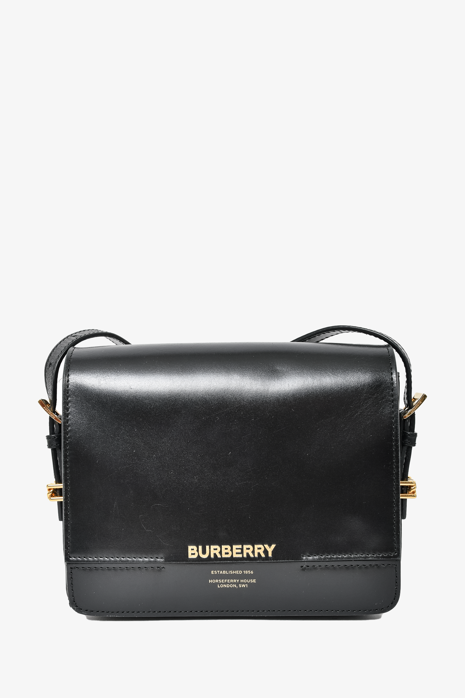 Burberry Black Smooth Leather 'Grace' Crossbody