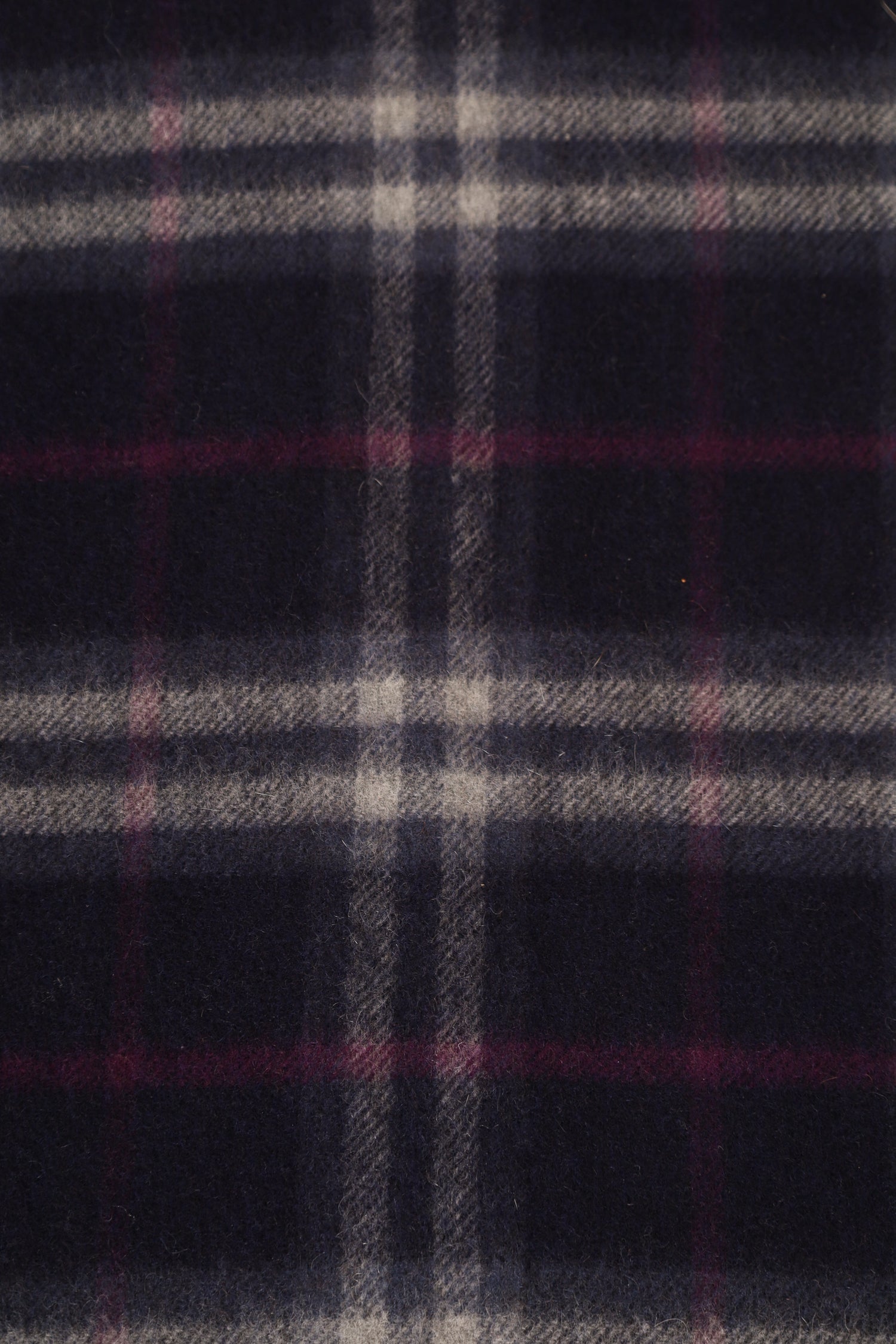 Burberry Blue Check Cashmere Frindge-Edge Scarf