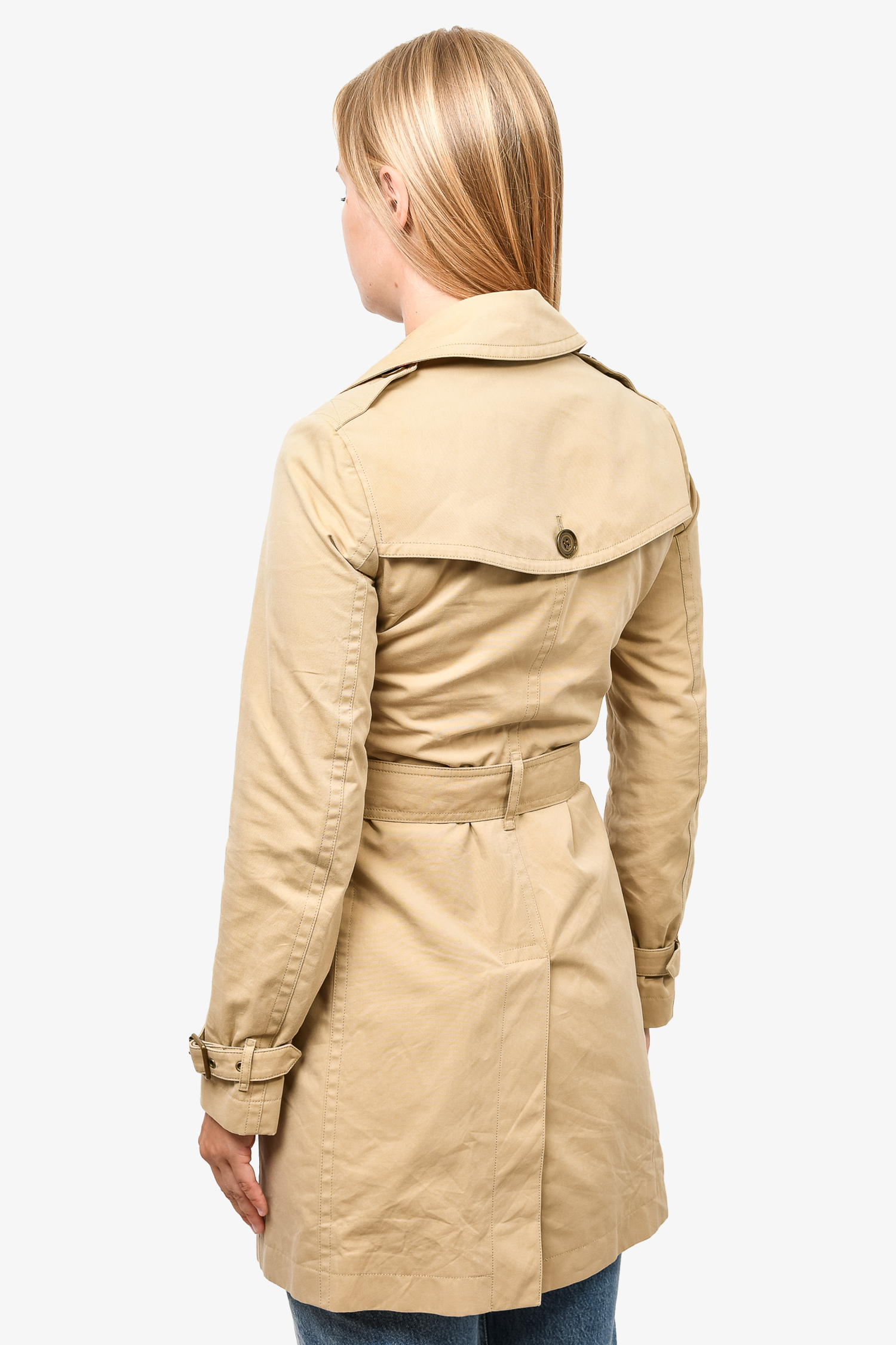 Burberry Brit Beige Short Trench Coat Size 2