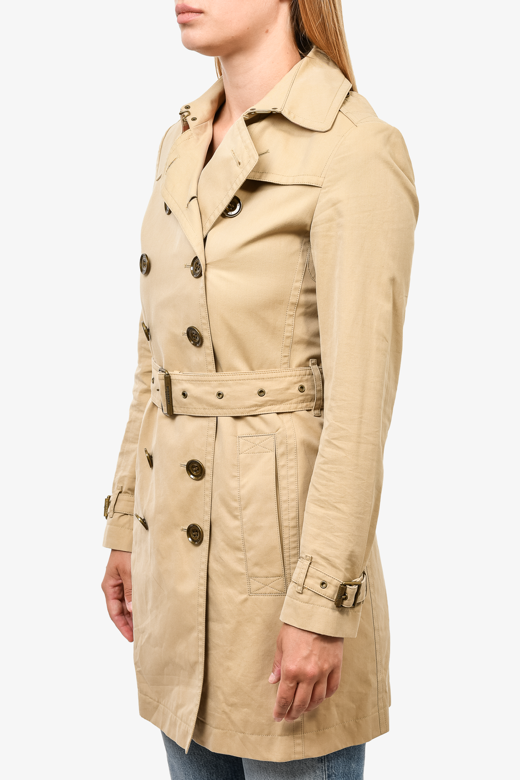Burberry Brit Beige Short Trench Coat Size 2