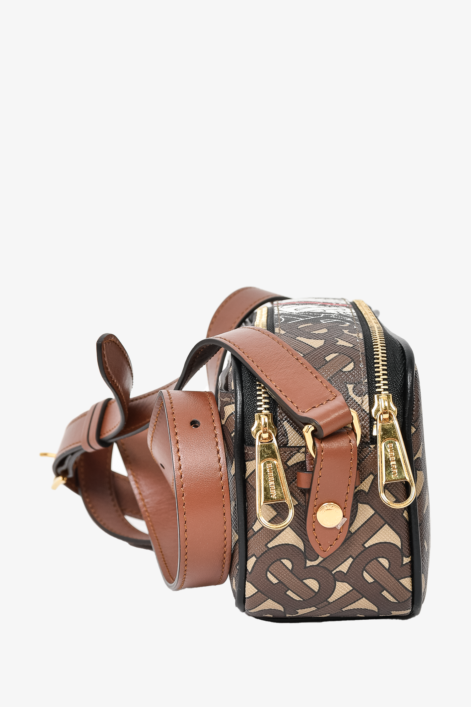 Burberry Brown E-Canvas Monogram Mini Camera Bag