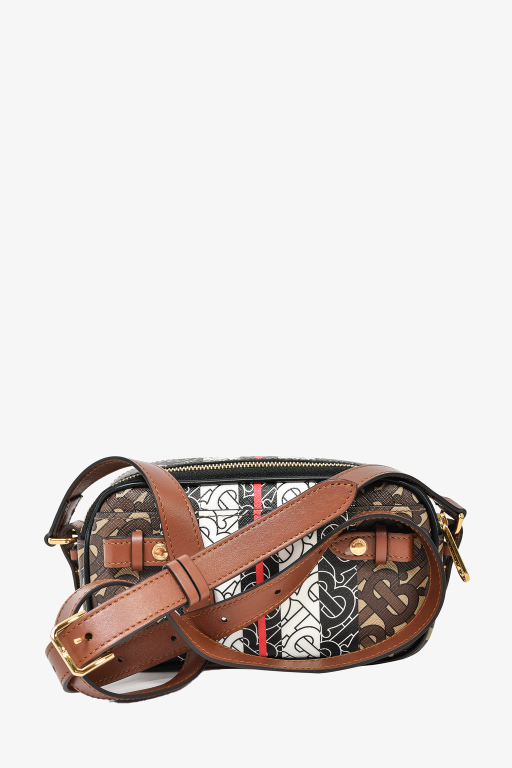 Burberry Brown E-Canvas Monogram Mini Camera Bag