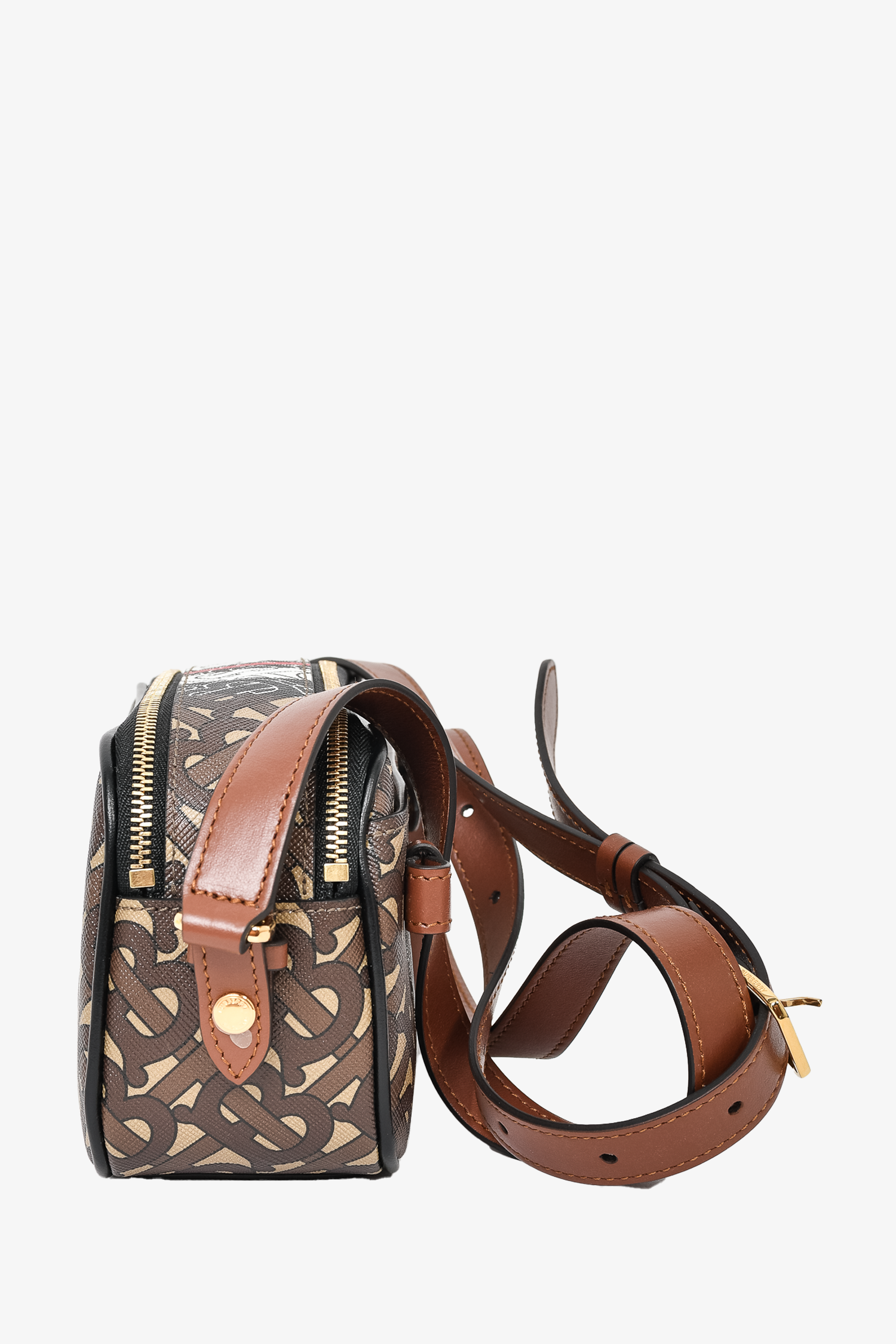 Burberry Brown E-Canvas Monogram Mini Camera Bag