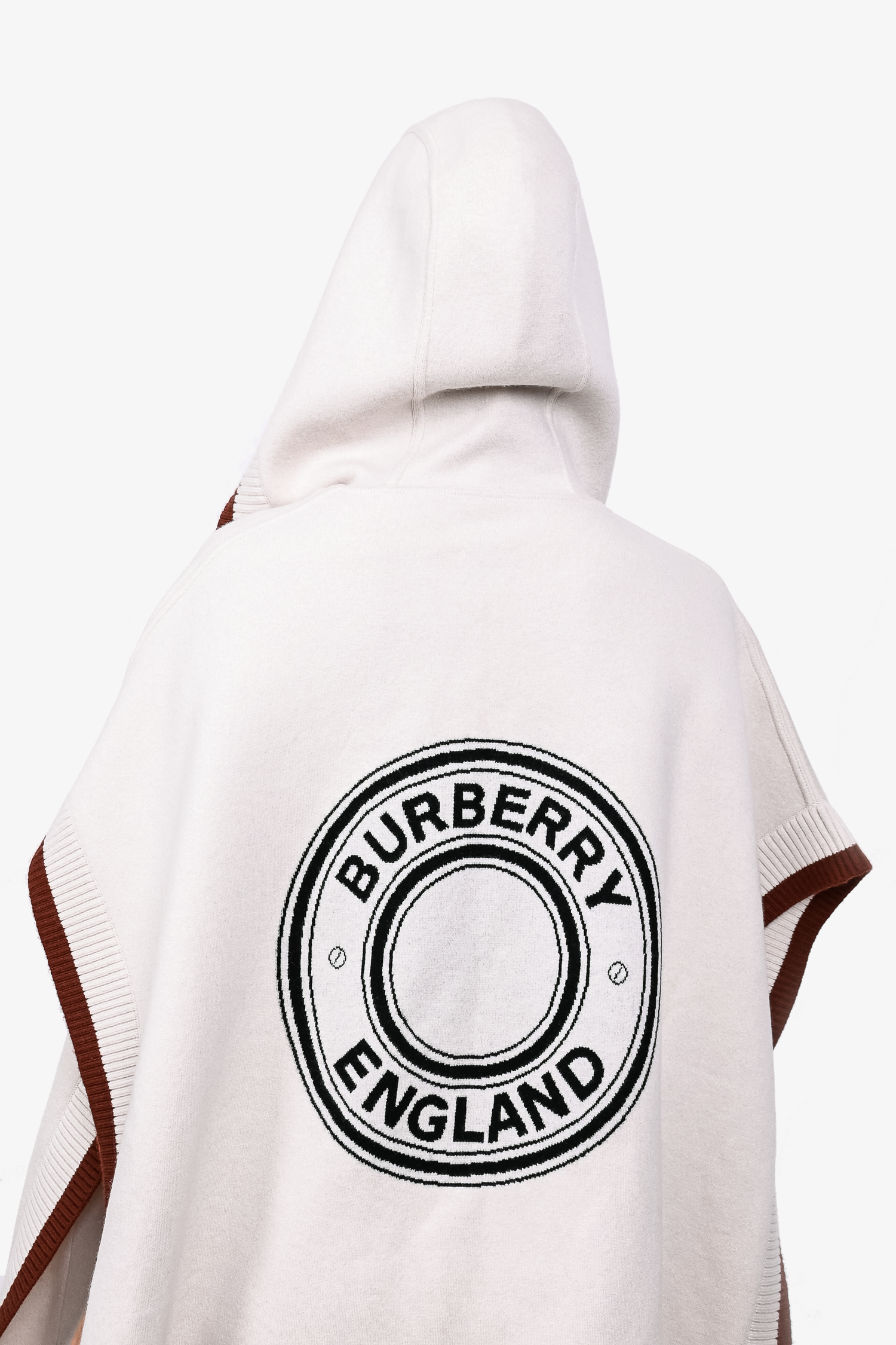 Burberry Cream/Brown Wool Hooded Cape